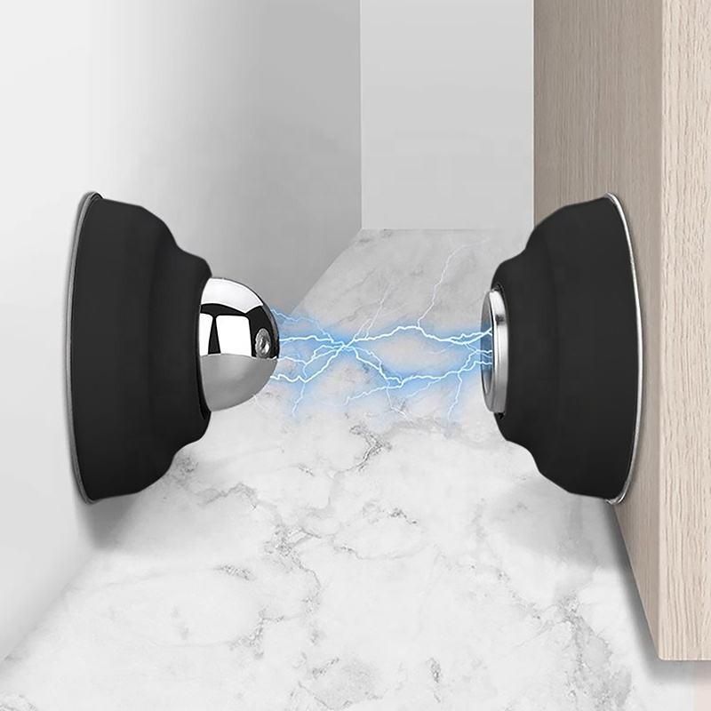 Magnetic Door Stopper– Stainless Steel Wall & Floor Mount (Black)