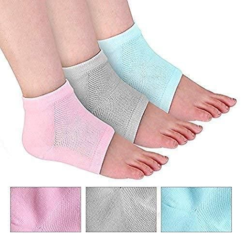 Silicone Gel Heel Protector Socks for Cracked Heels, Pain Relief & Moisturizing Support